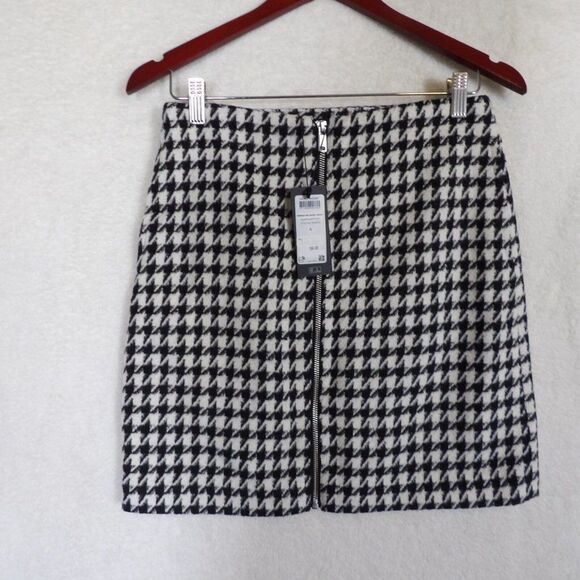 Vero Moda Houndstooth Pencil Mini Skirt Womens Size Small Plaid NEW Clueless - Picture 2 of 11